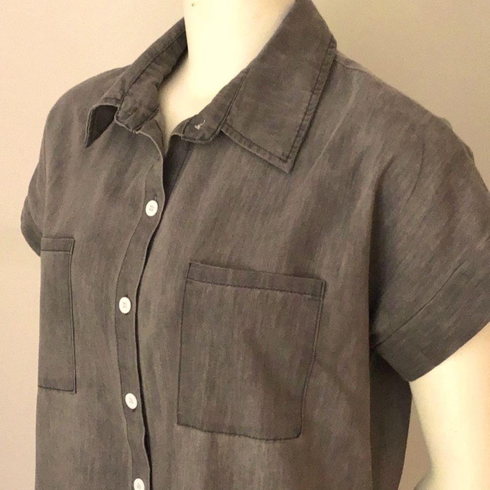 Taupe Cotton Short-sleeved Tunic/Dress - Picture 3 of 15